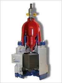 Schnittmodel eines Kraftstofffilters für LKW-Motoren